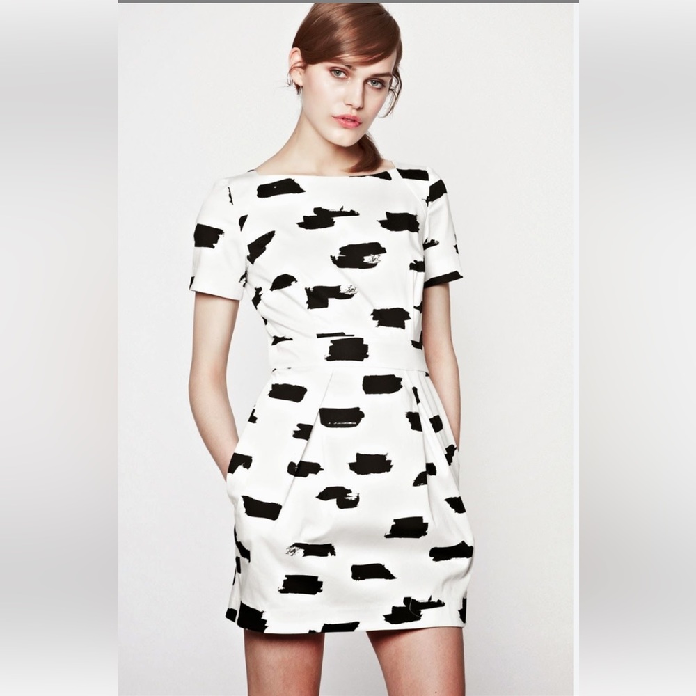 French Connection White and Black Dress